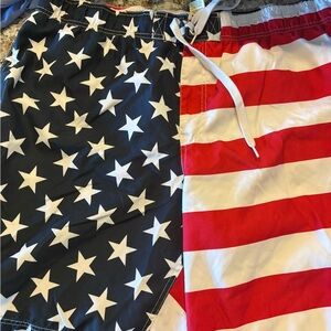 Faded Glory Red and Blue Swim Shorts